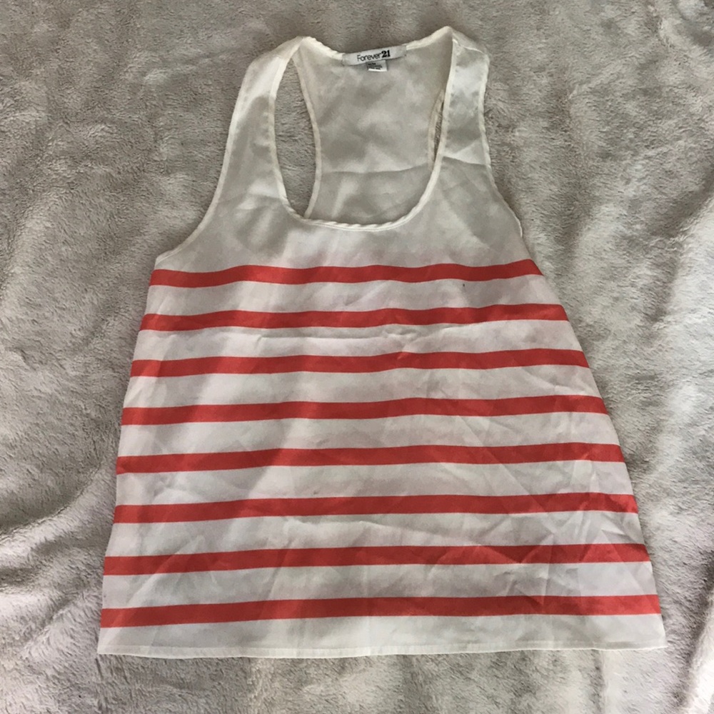 Slamon and white striped top